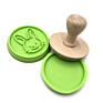 Cake Silicone Stamp Cookie Cutter Wooden Handle Silicone Christmas Biscuit Cookie Stamp