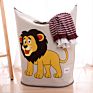 Cartoon Storage Basket Baby Toy Organizer Cotton Linen Foldable Laundry Basket Bedroom Storage Basket Laundry Hamper