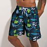 Cartoon White Cute Mens Boys Swim Shorts with Mesh Liner