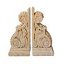 Carved Wood Look Resin Corbel Statue Bookends Polyrsin Corbel Wooden Sculpture Bookends for Home Decor