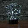 Casino Poker Dice Light 3D Illusion Nightlight Table Desk Bedroom Bedside Lamp Decoration 5V Usb Color Change Mood Lamp
