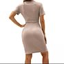 Casual Dress Women Rib Fabric & Viscose One Piece Side Slit Dresses Patchwork 638983