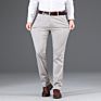 Casual Pants Men Business Slacks Elastic Straight Trousers Male Gray Khaki Navy Chino Pants