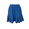 Casual Printed Blue Plaid Pleated Skirt Short Women's Skirts