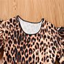 Casual Wear Baby Girl Fall Dress Children Leopard Prints Dresses Flare Sleeve Frock Design for Little Girls