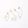 Centi Jewelry Stainless Steel Diamond Inlaid Chain Drop Earrings Ins Women Minimal Gold Chain Linked Stud Ear Cuffs