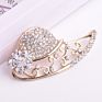 Charming Flower Crystal Suit Pins Wedding Brooches for Women Jewelry Special Design Vintage Rhinestone Love Hat Brooch