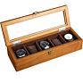 Cherry Watch Box Wooden Organizer 5 Slots Watch Display Case 5