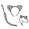 Children Baby Plush Fabric Animal Hair Accessories Cat Ears Leopard Tiger Tail Bow Hair Ties Kids Halloween Head Bands Headband