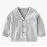 Children Merino Wool Solid Warm Sweater Baby V Neck Knitted Cardigan