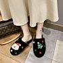 Christmas Series Plush Slippers Soft Bottom Warm Keeping Home Slippers Toe Flat Heel Indoor Shoes