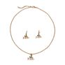 Christmas Simple Letter Necklace Earrings 2 Piece Set Female Clavicle Chain Niche Christmas Gift Jewelry Women