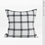 Classic Grid Pattern Woven Fabric Sofa Square Pillowcase Modern Decorative Woven Cushion Cover