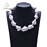 Classic Luxury Necklace Earrings Bracelet White Big Natural Cultured Fresh Water Real Baroque Pearl Jewelry Set