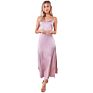 Classic Pink Green Golden Purple Long Slip Dress V-Neck Woman Girls Ladies Elegant Cool Soft Maxi Slip Dress