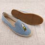 Classic Slip on Breathable Embroidery Espadrilles Flats Casual Walking Soft Loafers for Women