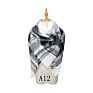 Classic Womens Tassel Plaid Scarf Warm Soft Chunky Large Oversize Square Cashmere like Blanket Wrap Shawl Scarves