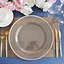 Clear 13 Inch Gold Rim Glass Charger Plates for Wedding Party Decoration