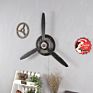 Club Vintage Industrial Loft Style Iron Airplane Propeller Wall Decoration Clock