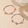 Color Rice Bead Beach Anklet Two-Piece Set European and American Jewelry Butterfly Pendant Handmade Anklet