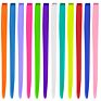 Colored Hair Extensions for Kids Girls 22Inch Rainbow Hair Clip in Hair Multicolor Straight Party Highlights Synthetic Hairpiece