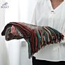Colorful Acrylic Knitted Tassels Woven Throw Blankets for Couch Bed Sofa Chair Bohemian Throw Blanket for Decor Home