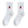 Colorful Fruit Embroidery Cartoon Socks Women Agaric Ruffle Edge Pile Socks Caramella Socks