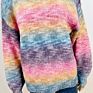 Colorful Material Crew Neck Long Sleeve Rainbow Jumper Women Knit Pullover plus Size Sweater for Ladies