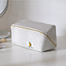 Cosmetic Pouch Large Opening Herringbone Cotton Clutches for Travel Makeup Kits Storage Cosmetic Bag Pouch