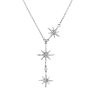 Creative 925 Silver Pendant Necklace Six Star Necklace Female with Diamond Sweater Chain