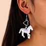 Creative Cartoon Cute Animal Zodiac Acrylic Pony Earrings Jewelry, Acrylic Horse Drop Earrings Girls Ear Hook Pendant Charm Diy