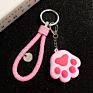 Creative Cartoon Cute Cat Claw Key Chain Diy Car Gift Pvc Rubber Bell Key Chain Charm Bag Accessories