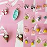Creative Cute Simulation Fruits Dangle Drop Earrings Sets Statement Handmade Lemon Strawberry Hoop Earrings for Women Girls Jewe