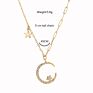 Creative Design Exquisite Clavicle Chain Star Moon Rhinestone Necklace for Women