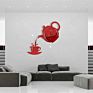 Creative Diy Acrylic Coffee Cup Teapot 3D Wall Clock Decorative Kitchen Wall Clocks Living Room Dining Room Home Decor Clock