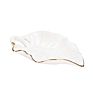 Creative Green Plant Lotus Leaf Shaped Ring Holer White Trinket Plate with Gold Rim