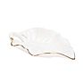 Creative Green Plant Lotus Leaf Shaped Ring Holer White Trinket Plate with Gold Rim