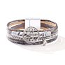 Cross-Border Explosive Bracelet Tree of Life Diamond Alloy Bracelet Pu Woven Leather Bracelet
