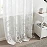 Customize Polyester Dolly Floral Burnout Pattern Ready Made Curtain with Grommet Eyelets for Living Room