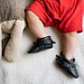 Customized Black Color Toddler Moccasins Shoes Soft Leather Baby Moccasins