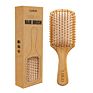 Customized Eco-Friendly Biodegradable Long Handle Natural Bamboo Wood Massage Scalp Air Paddle Hair Brush