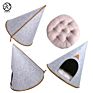 Customized Hill Design Cat Houses Grey Felt Pet Cave Bed Light Grey Felt Pet Bed with Cushion