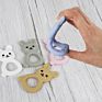 Customized Logo Bpa Free Food Grade Natural Rabbit Silicone Baby Teether Ring