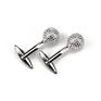 Customized Logo Great round Silver Golf Ball Men Business Cufflinks