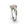 Customized Sparkling 10*7Mm Pear Cut Pink Moissanite Engagement Three Stone Ring