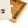 Customized Wooden Full Set of White Leather Jewelry Display Tray for Ring Necklace Earring