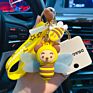 Cute Children's Bee Keychain Chic Pvc Keyring Cartoon Bag Car Honey Bee Keychain for Kid Bag Pendant