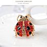 Cute Insect Bug Animal Shaped Pin Metal Alloy Bling Cz Crystal Ladybird Ladybug Brooch