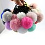 Cute Little Girls' Pompom Hair Ties Faux Fur Pom Pom Elastic Hairband Hair Ropes Hair Accessories