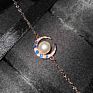 Cute Moon Pearl Pendant Necklace Bracelet Ring Earrings Female Luxury Bridal Set for Women Vintage Rose Gold Jewelry Set